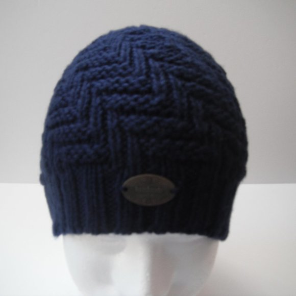 Hand Knitted Hat Toque Adult Size - S-M Acrylic Color Navy - 004 Hand knit by me - Picture 9 of 9